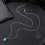 Genuine Blue Turquoise Pear Necklace In Sterling Silver, thumbnail 6 of 12