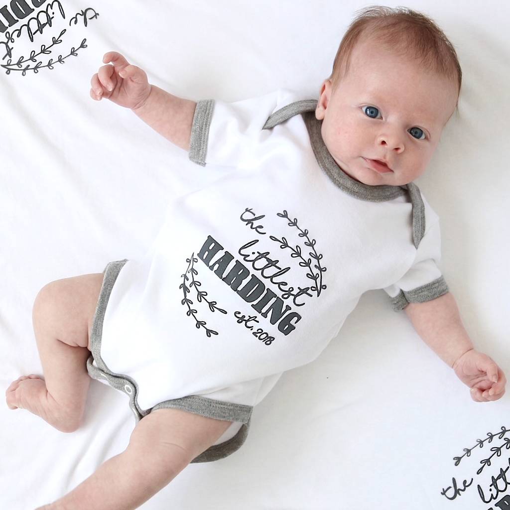 New Born Baby Personalised Baby Grow/ Vest, 1 of 2
