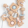 Bambino Eco Friendly Wooden Pink Rabbit Baby Teething Toy, thumbnail 3 of 3