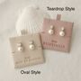 Bridal Party Pearl Earrings Gift For Bride Or Bridesmaid In Pouch, thumbnail 3 of 4