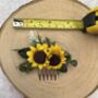 Small Sunflower Flower Hair Wedding Comb, thumbnail 5 of 5