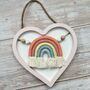 Rainbow Nursery Decor | New Baby Gift | Wooden Heart Macrame, thumbnail 2 of 5