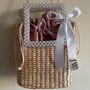 Personalised Straw And Pearl Bag With Bow, thumbnail 2 of 7