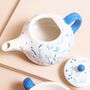 Mother's Day Blue Debossed Floral Teapot And Cup Set, thumbnail 3 of 5