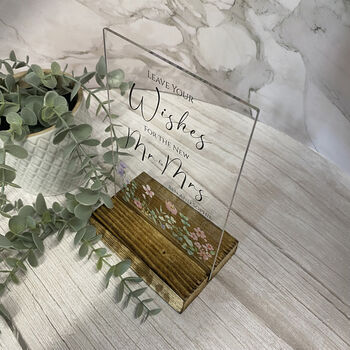 Floral Personalised Guest Book Sign Clear A5 With Custom Names And Date, 4 of 6