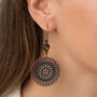 Antique Bronze Beaded Round Mandala Earrings, thumbnail 2 of 3