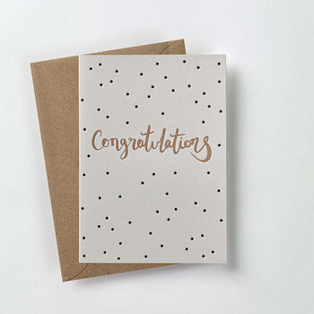 'Congratulations' Polka Dot Letterpress Card, 2 of 3