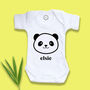 Personalised Panda Face Baby Bodysuit, thumbnail 1 of 3