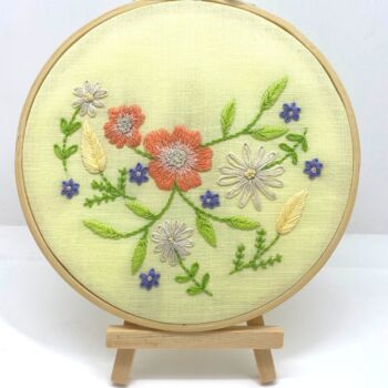 Yellow Floral Wreath Embroidery Kit, 3 of 9