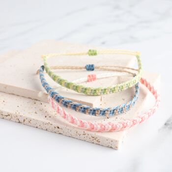 Handmade Woven Macrame Waterproof String Bracelet, 5 of 10
