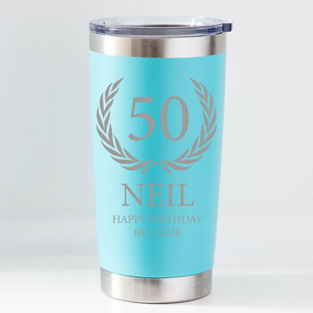 Personalised Birthday Crest Travel Cup – Double Wall Insulated, 10 of 12