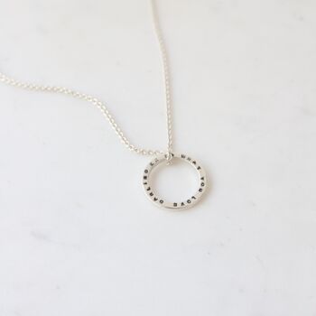 Personalised Silver Circle Necklace, 3 of 6