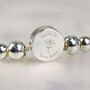 Personalised Silver Tone Flower Disc Bracelet, thumbnail 2 of 5
