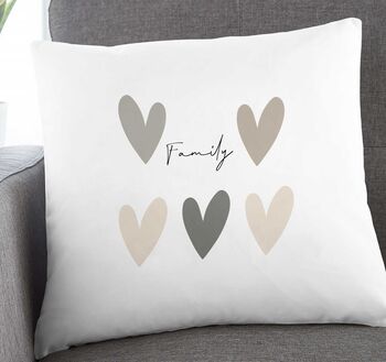 Our Family Personalised Heart Cushion, 3 of 4