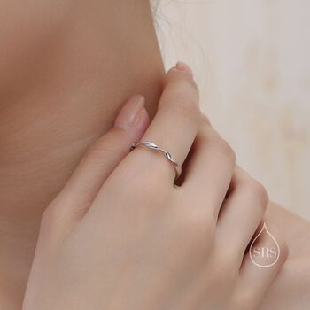 Twist Wave Ring In Sterling Silver, 4 of 11
