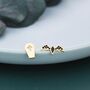 Mismatched Coffin And Bat Stud Earrings In Sterling Silver, thumbnail 5 of 12