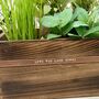 Personalised Wooden Pot Planter With Copper Message, thumbnail 5 of 9