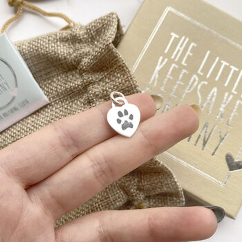 Personalised Heart Charm With Paw Prints, 4 of 8