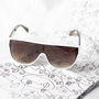 Flat Top Full Lens Sunglasses In White, thumbnail 1 of 3