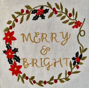 Merry And Bright Embroidered Banner, 9 of 10
