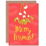 Mistletoe Merry Kissmas Pun Christmas Card, thumbnail 1 of 4