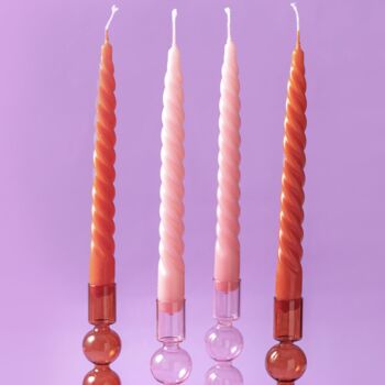 Pack Of Four Coloured Spiral Candles, 6 of 7