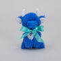 Personalised Mini Dark Blue Collectible Highland Soft Toy Cow, Gift Box, thumbnail 3 of 11