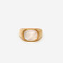 Gold Wide Signet Ring With Mother Of Pearl, thumbnail 1 of 3