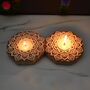 Wooden Flower Tea Light Candle Holder, Set Of Two, thumbnail 1 of 5