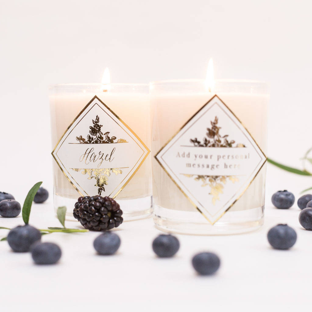 Personalised Metallic Message Candle By Coral & Moss