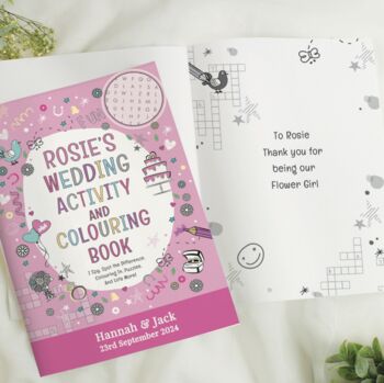 Personalised Pink Wedding Activity And Colouring Book, 2 of 4