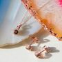Smoked Quartz Rose Gold Plated Silver Stud Earrings, thumbnail 8 of 9