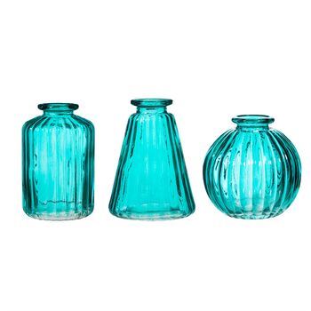 Set Of Three Glass Bud Vases, 2 of 11
