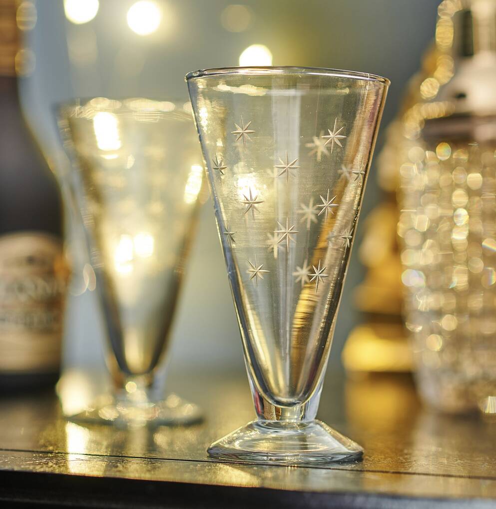 Cocktail Glasses With Etched Stars