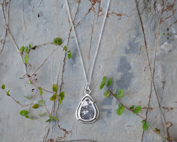 Natural Diamond Slice Necklace In Sterling Silver, 2 of 4