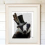 Badger In Top Hat, Book Print, Framed Or Unframed, thumbnail 4 of 6