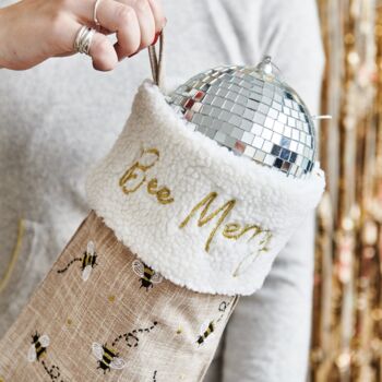 Personalised Bee Merry Christmas Stocking, 2 of 5