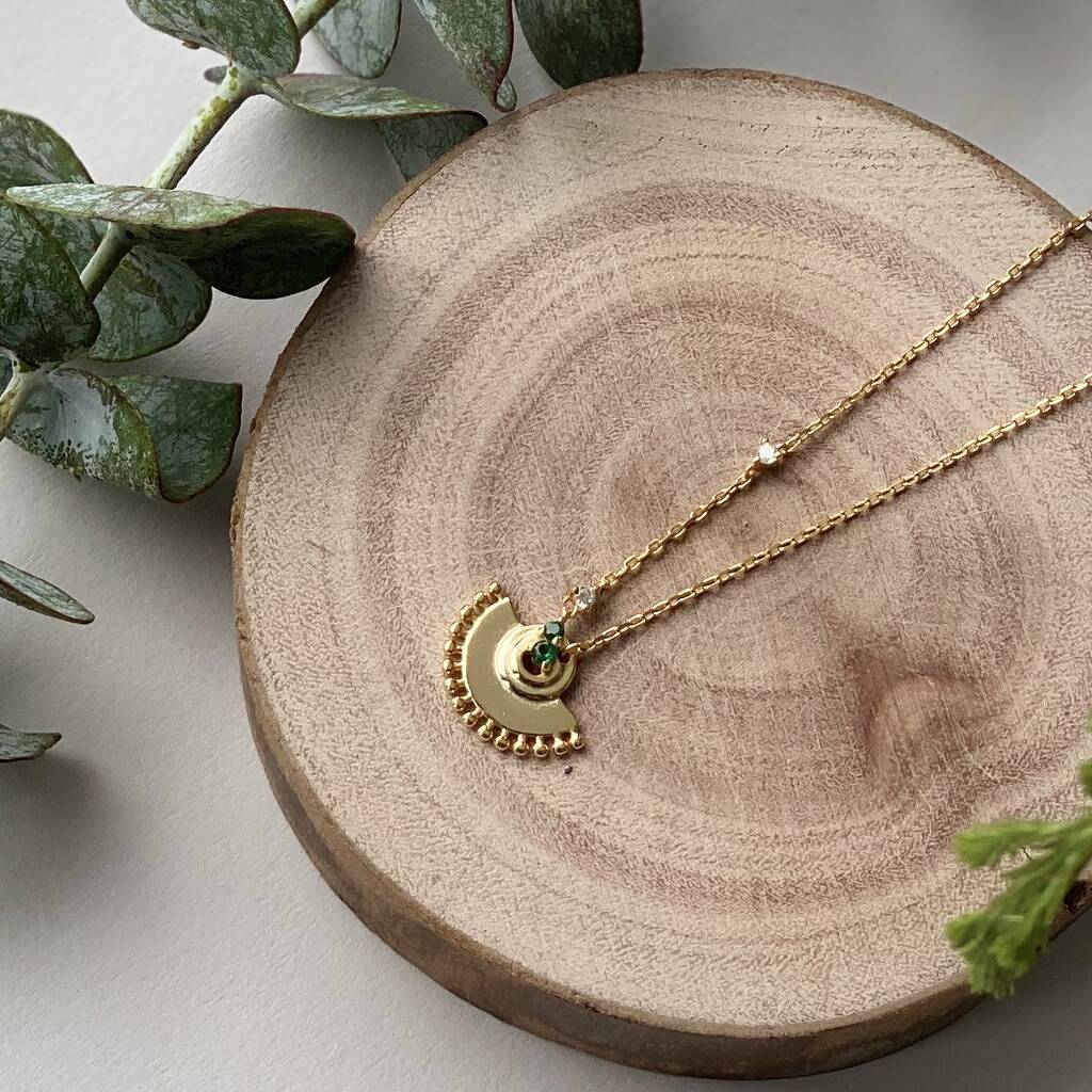 Sterling Silver Fan Necklace By Attic