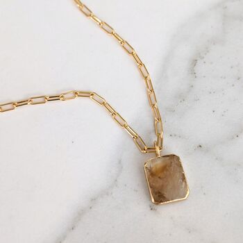 The Rectangle Citrine Necklace, 5 of 10