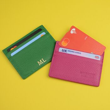 Personalised Monogrammed Leather Credit Card Holder Wallet, 5 of 8