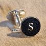 Personalized Handmade Leather Letter Cufflinks, thumbnail 3 of 6