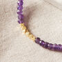 Amethyst And Gold Plated Silver Beaded Bracelet, thumbnail 2 of 12