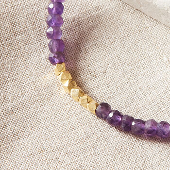 Amethyst And Gold Plated Silver Beaded Bracelet, 2 of 12