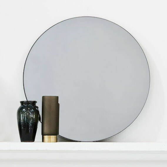 Grey Glass Round Wall Mirror By all things Brighton beautiful
