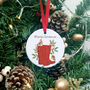 Personalised Robin And Wellies Christmas Decoration, thumbnail 3 of 4