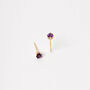 Mini 9ct Gold February Birthstone Stud Earrings, thumbnail 2 of 8