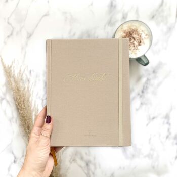 Luxury Notebook / Journal Sand Cotton Cloth, 2 of 9