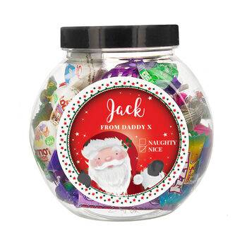 Personalised Santa Christmas Sweet Jar – Stocking Filler, 4 of 4