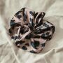 Personalised Large Leopard Print Satin Scrunchie, thumbnail 1 of 3