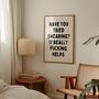 Have You Tried Swearing? It Really Helps | Black And Cream | Art Print, thumbnail 2 of 4